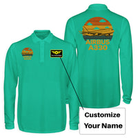 Thumbnail for Retro Airbus A330 Designed Long Sleeve Polo T-Shirts (Double-Side)