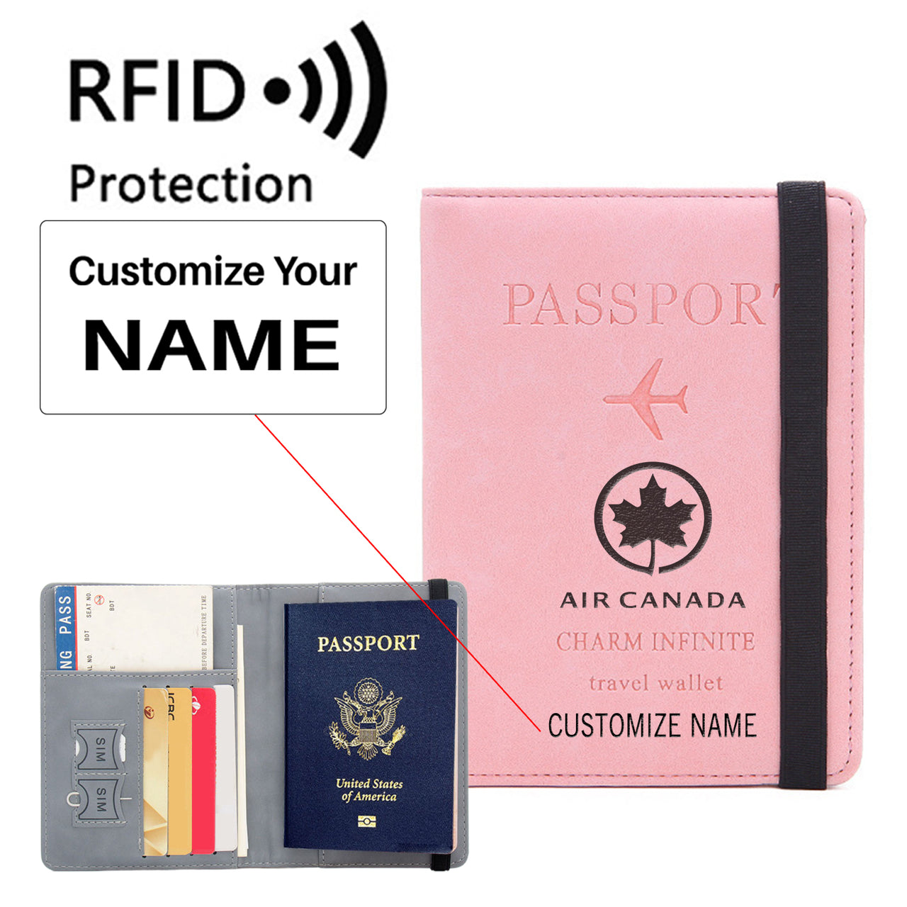 Air Canada Designed Passport Cover Travel Wallet Passport Holder
