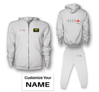 Thumbnail for Aviation Heartbeats Designed Zipped Hoodies & Sweatpants Set