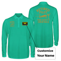 Thumbnail for Retired Pilot & Coctails Designed Long Sleeve Polo T-Shirts (Double-Side)