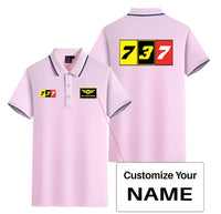 Thumbnail for Flat Colourful 737 Designed Stylish Polo T-Shirts (Double-Side)