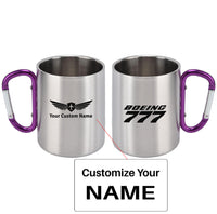 Thumbnail for Boeing 777 & Text Designed Stainless Steel Outdoors Mugs