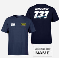 Thumbnail for Super Boeing 737+Text Designed Double-Side T-Shirts