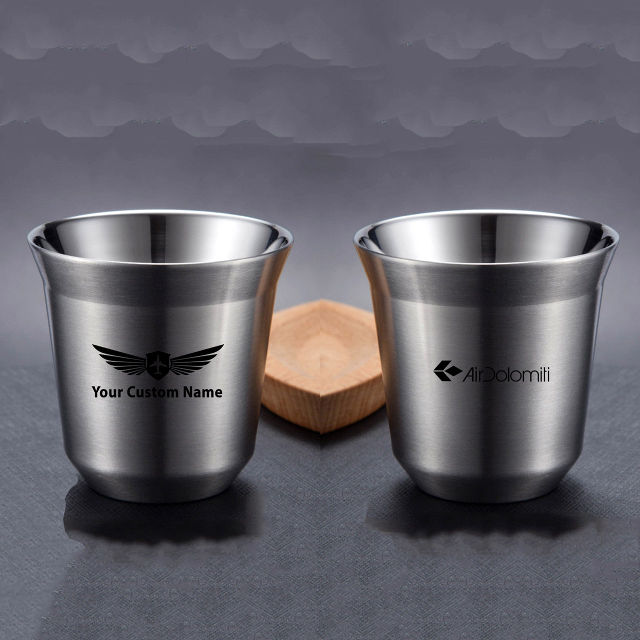 Air Dolomiti  Airlines Designed Double Wall Stainless Steel Coffee Mugs