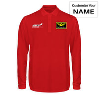 Thumbnail for The Embraer ERJ-175 Designed Long Sleeve Polo T-Shirts