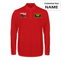 Thumbnail for Airbus A380 & Trent 900 Engine Designed Long Sleeve Polo T-Shirts