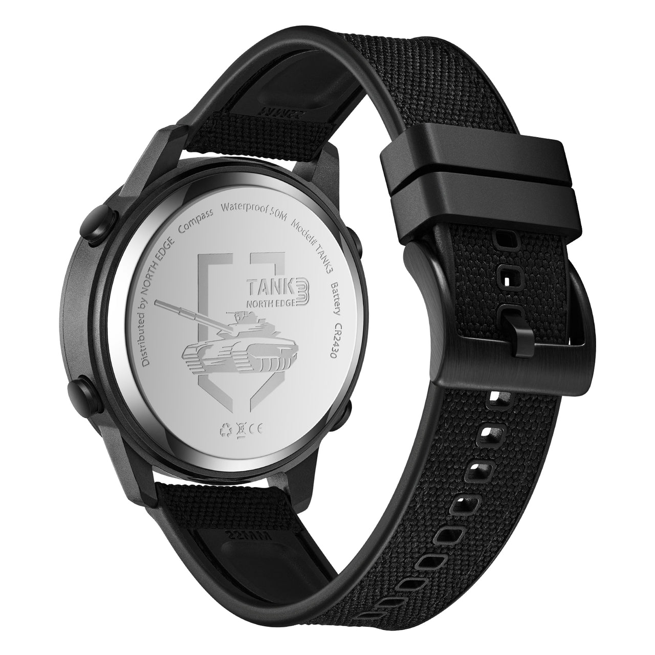 TANK 3 Men's Digital Watch Sports Calories  Compass Waterproof 50M