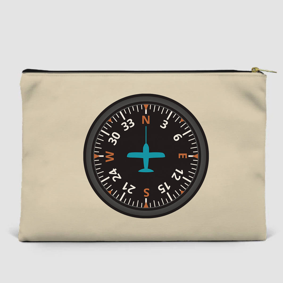 Airplane Instruments (Heading) Designed Zipper Pouch