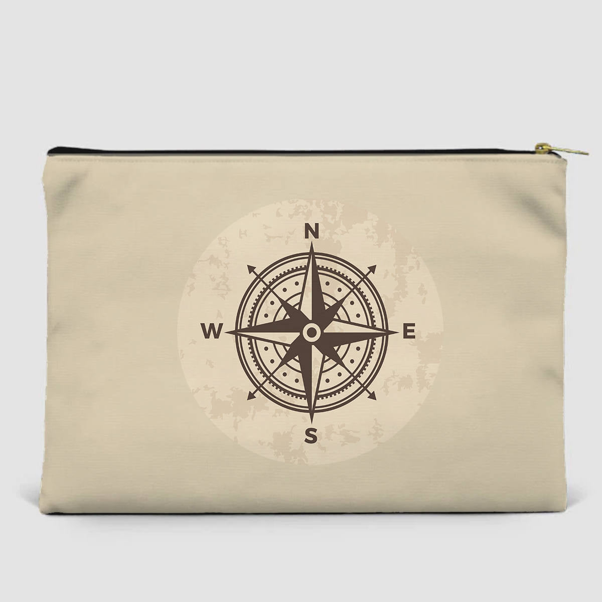 Vintage Designed Compass Designed Zipper Pouch