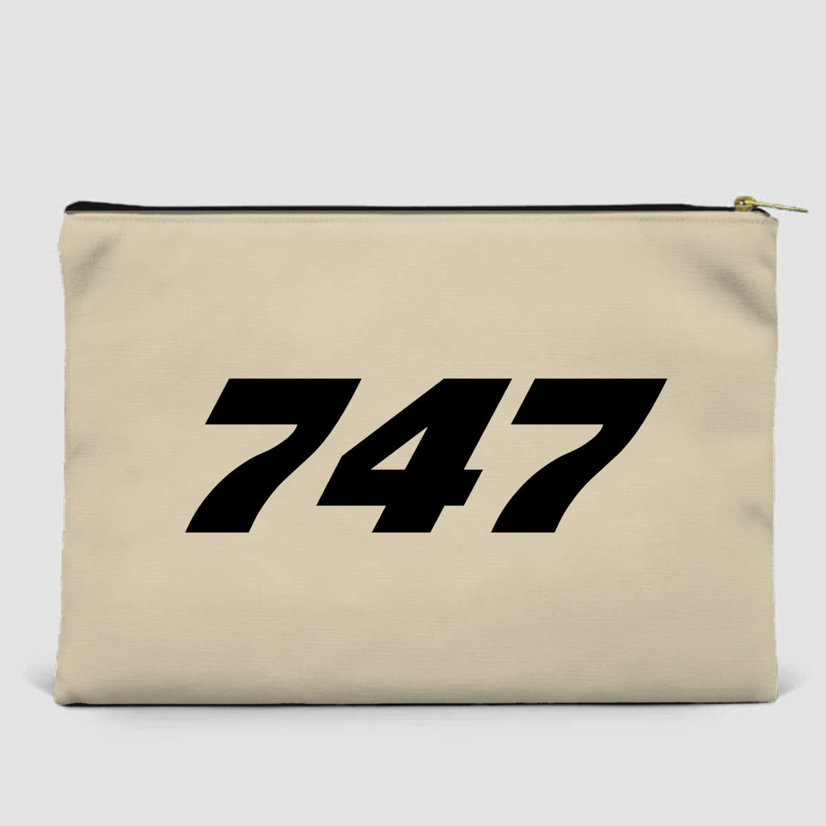 747 Flat Text Designed Zipper Pouch