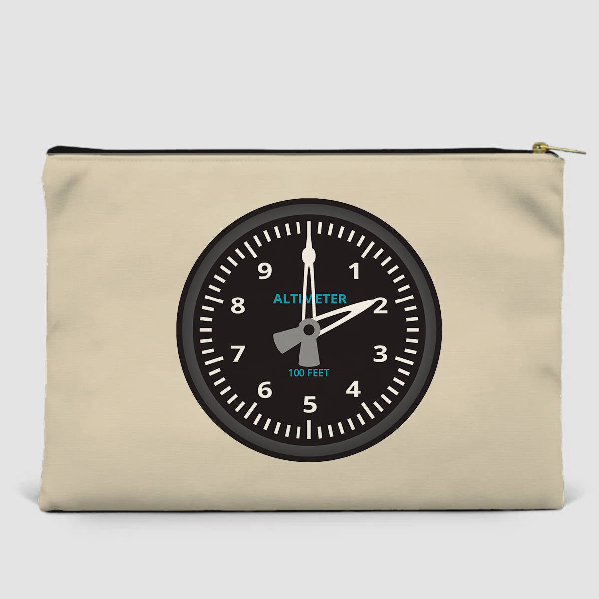 Airplane Instruments (Altimeter) Designed Zipper Pouch