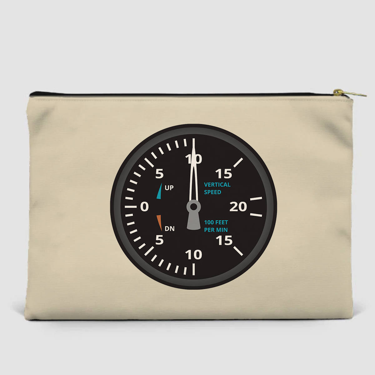 Airplane Instruments (Vertical Speed) Designed Zipper Pouch