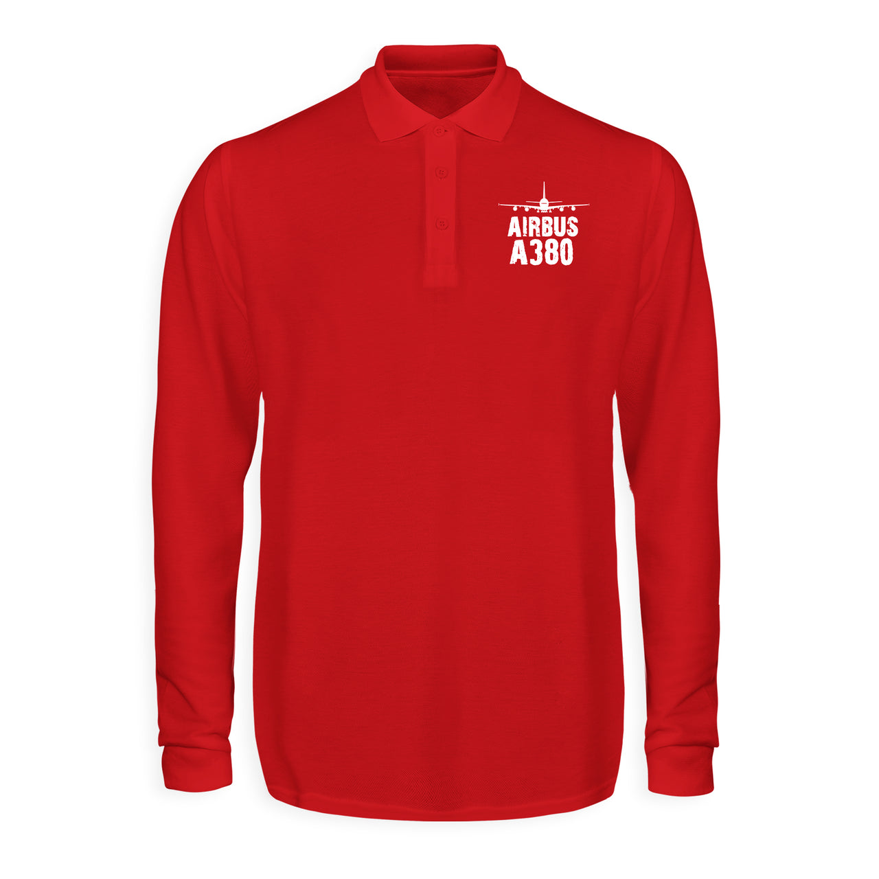 Airbus A380 & Plane Designed Long Sleeve Polo T-Shirts