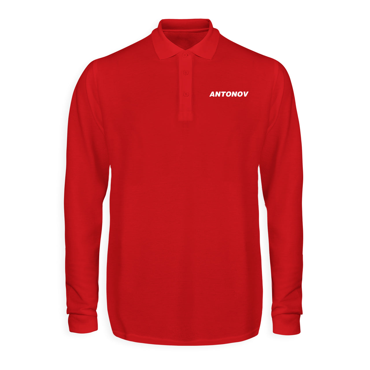 Antonov & Text Designed Long Sleeve Polo T-Shirts