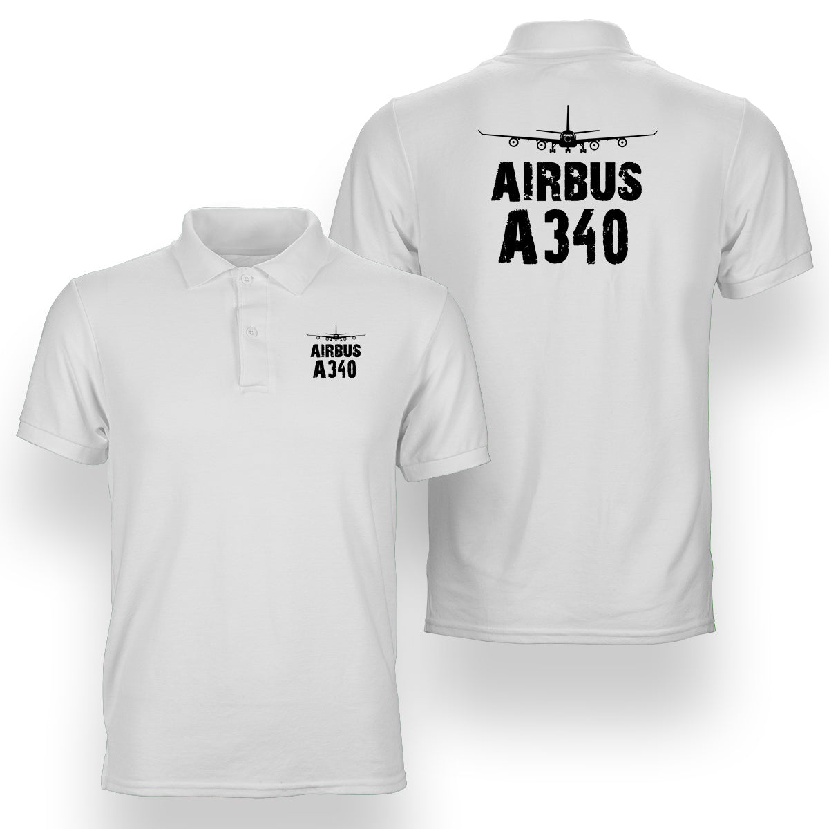 Airbus A340 & Plane Designed Double Side Polo T-Shirts