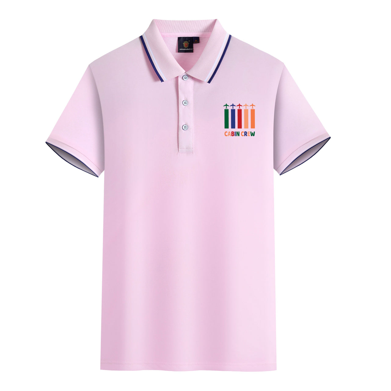 Colourful Cabin Crew Designed Stylish Polo T-Shirts