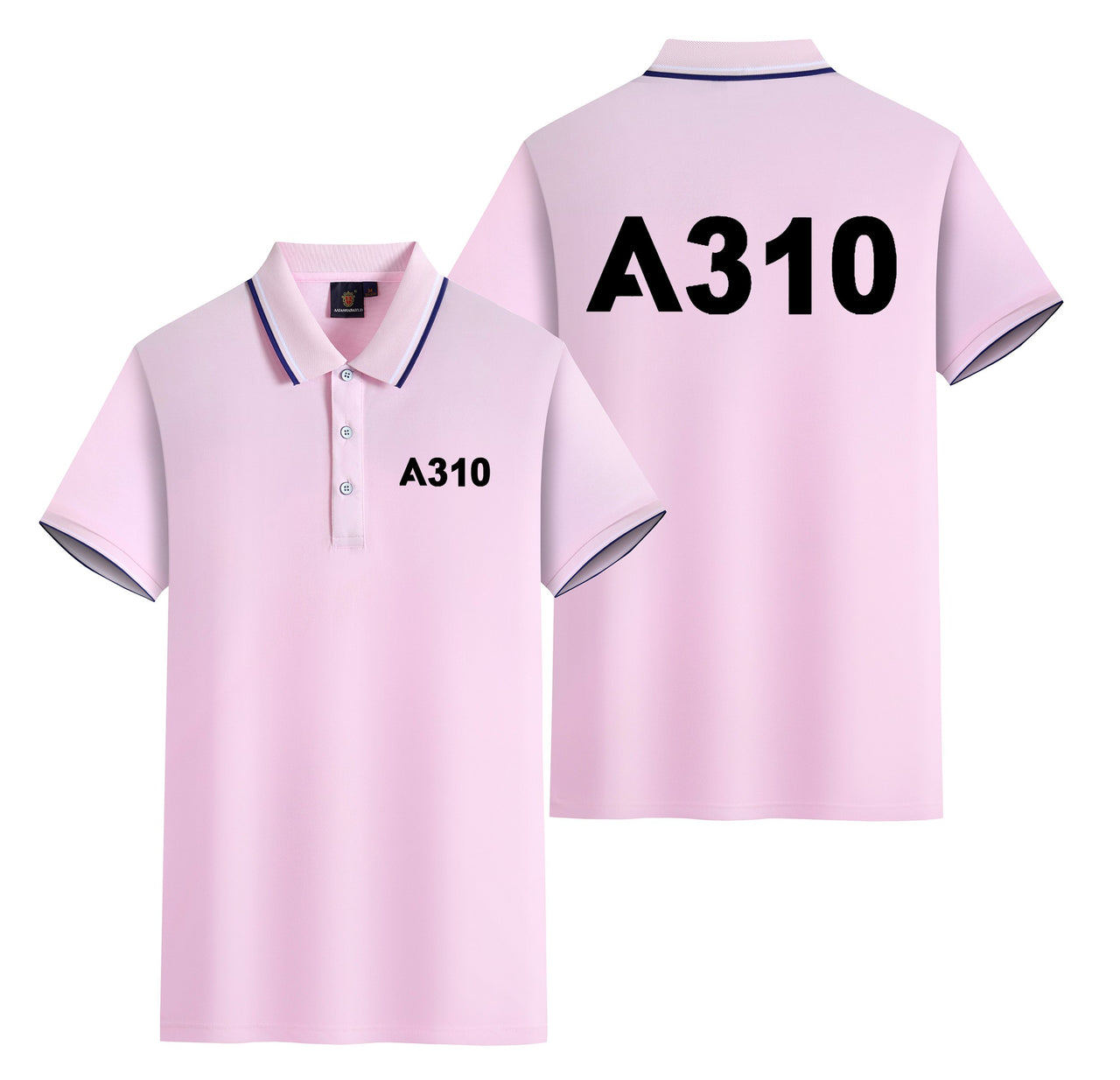 A310 Flat Text Designed Stylish Polo T-Shirts (Double-Side)