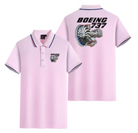 Thumbnail for Boeing 737+Text & CFM LEAP-1 Engine Designed Stylish Polo T-Shirts (Double-Side)