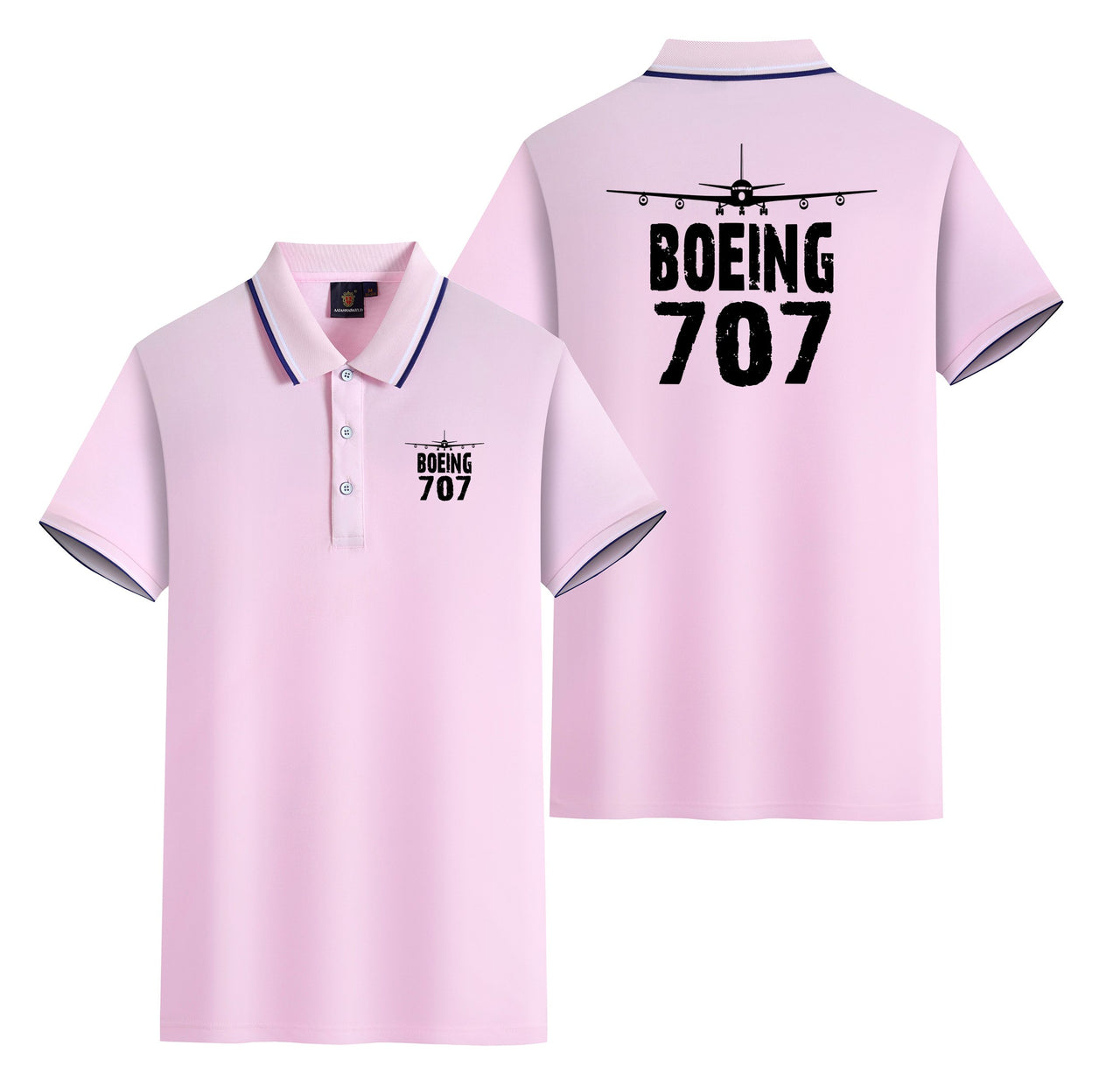 Boeing 707 & Plane Designed Stylish Polo T-Shirts (Double-Side)