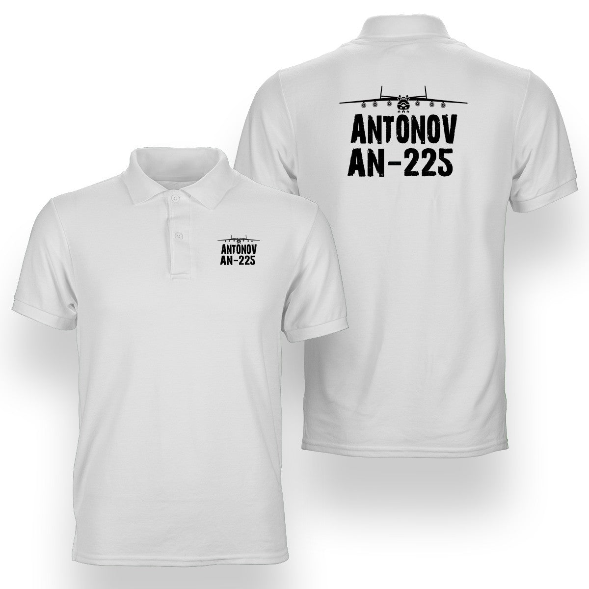 Antonov AN-225 & Plane Designed Double Side Polo T-Shirts