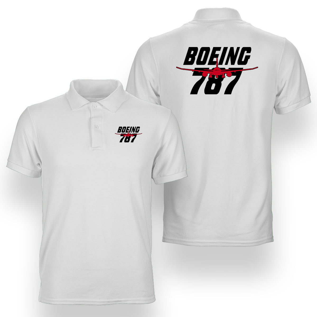 Amazing Boeing 787 Designed Double Side Polo T-Shirts