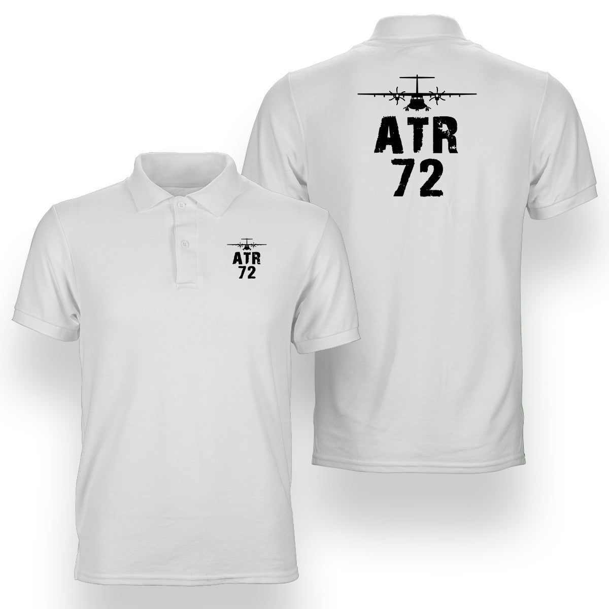 ATR-72 & Plane Designed Double Side Polo T-Shirts