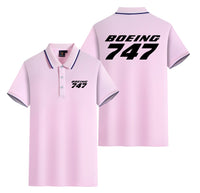 Thumbnail for Boeing 747 & Text Designed Stylish Polo T-Shirts (Double-Side)