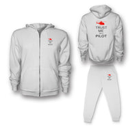 Thumbnail for Trust Me I'm a Pilot (Helicopter) Designed Zipped Hoodies & Sweatpants Set