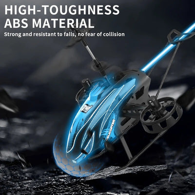 Side view of 2.4G 4CH DWI H10 RC Helicopter (LED Lights, Gyro Altitude Hold, Obstacle Avoidance) aviation RC model in durable.