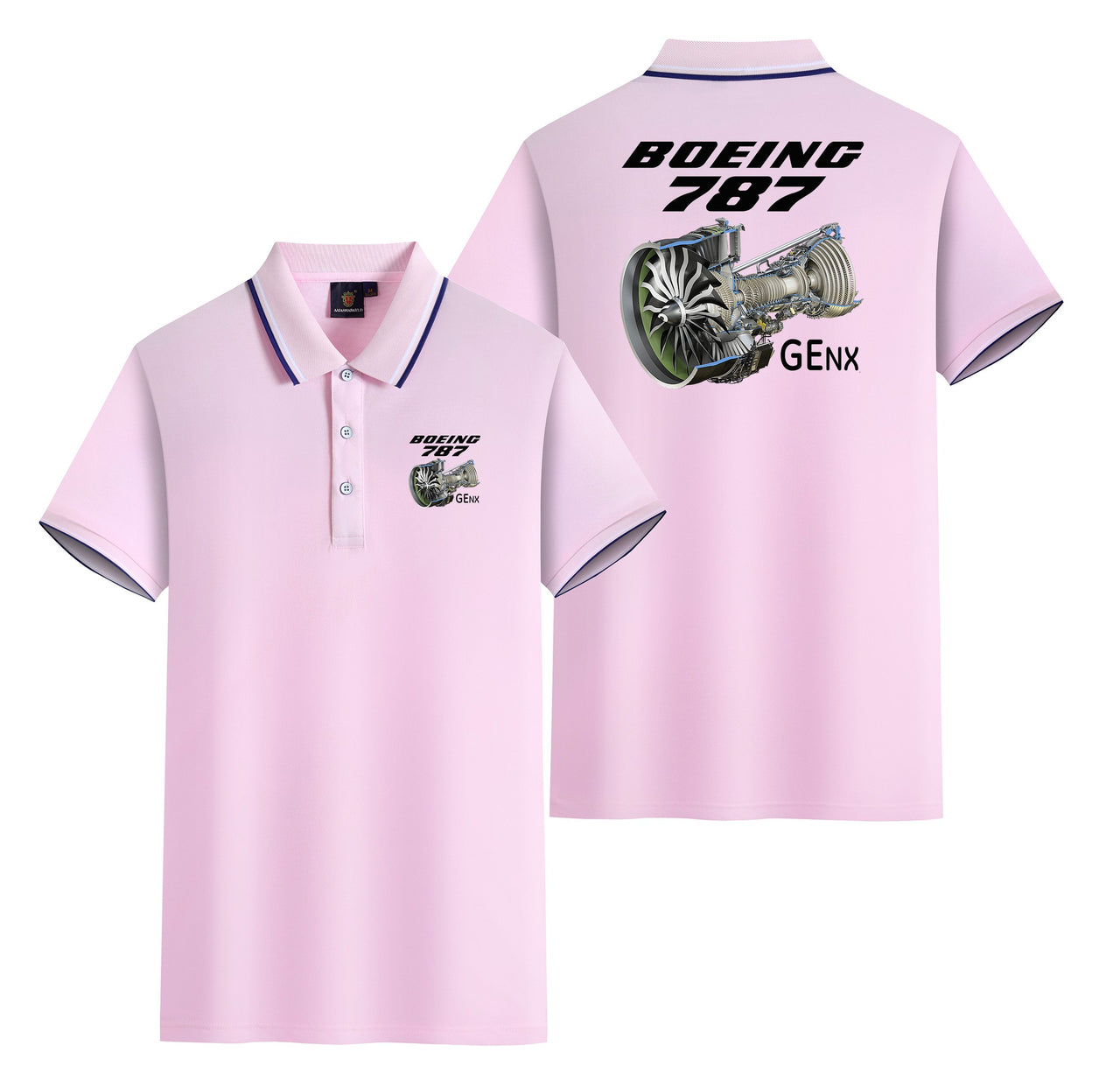 Boeing 787 & GENX Engine Designed Stylish Polo T-Shirts (Double-Side)