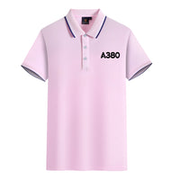 Thumbnail for A380 Flat Text Designed Stylish Polo T-Shirts