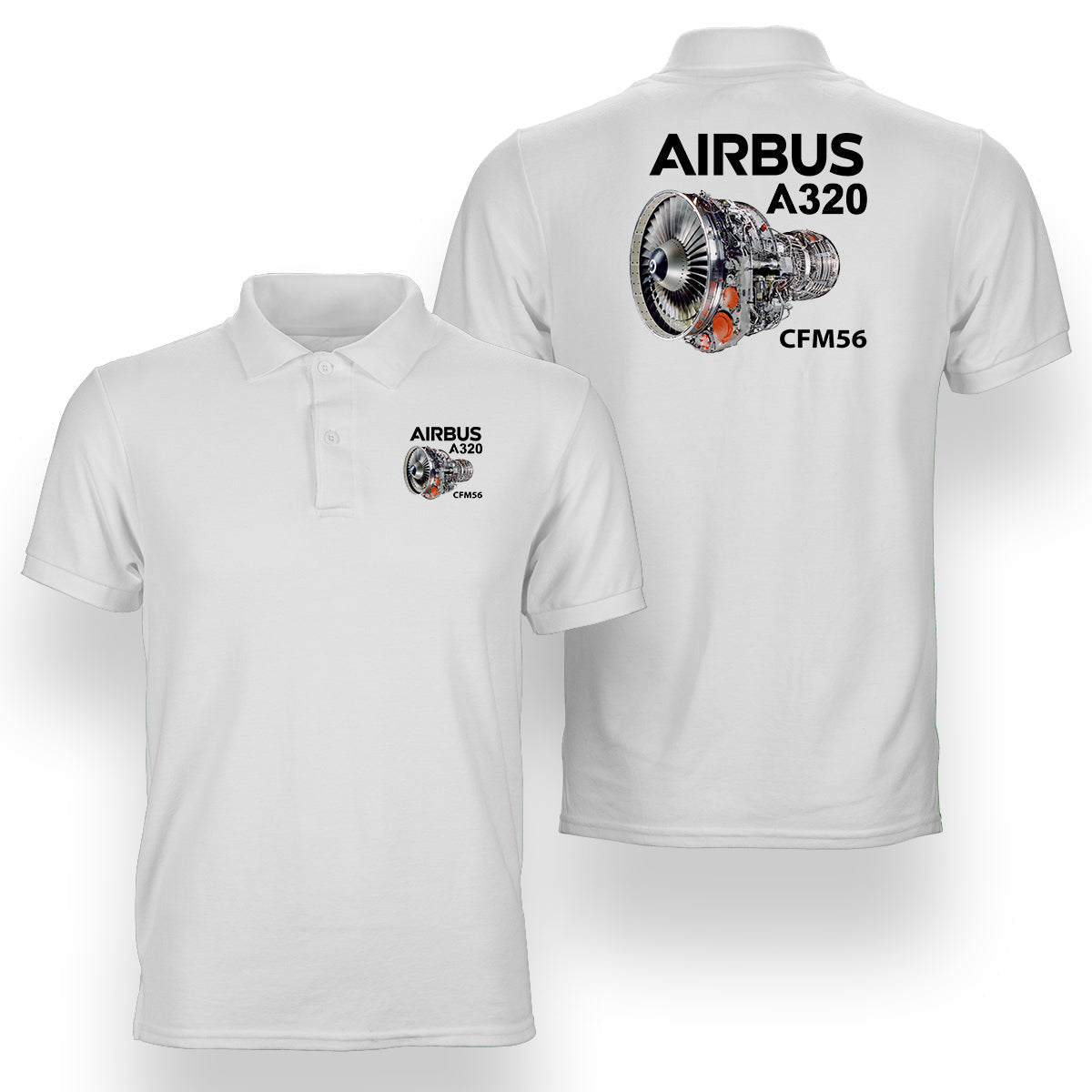Airbus A320 & CFM56 Engine Designed Double Side Polo T-Shirts
