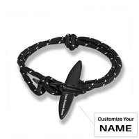 Thumbnail for (Edition 4) - Thinner & Small Airplane Designed Bracelets Black (Adjustable)