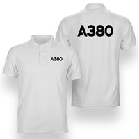 Thumbnail for A380 Flat Text Designed Double Side Polo T-Shirts