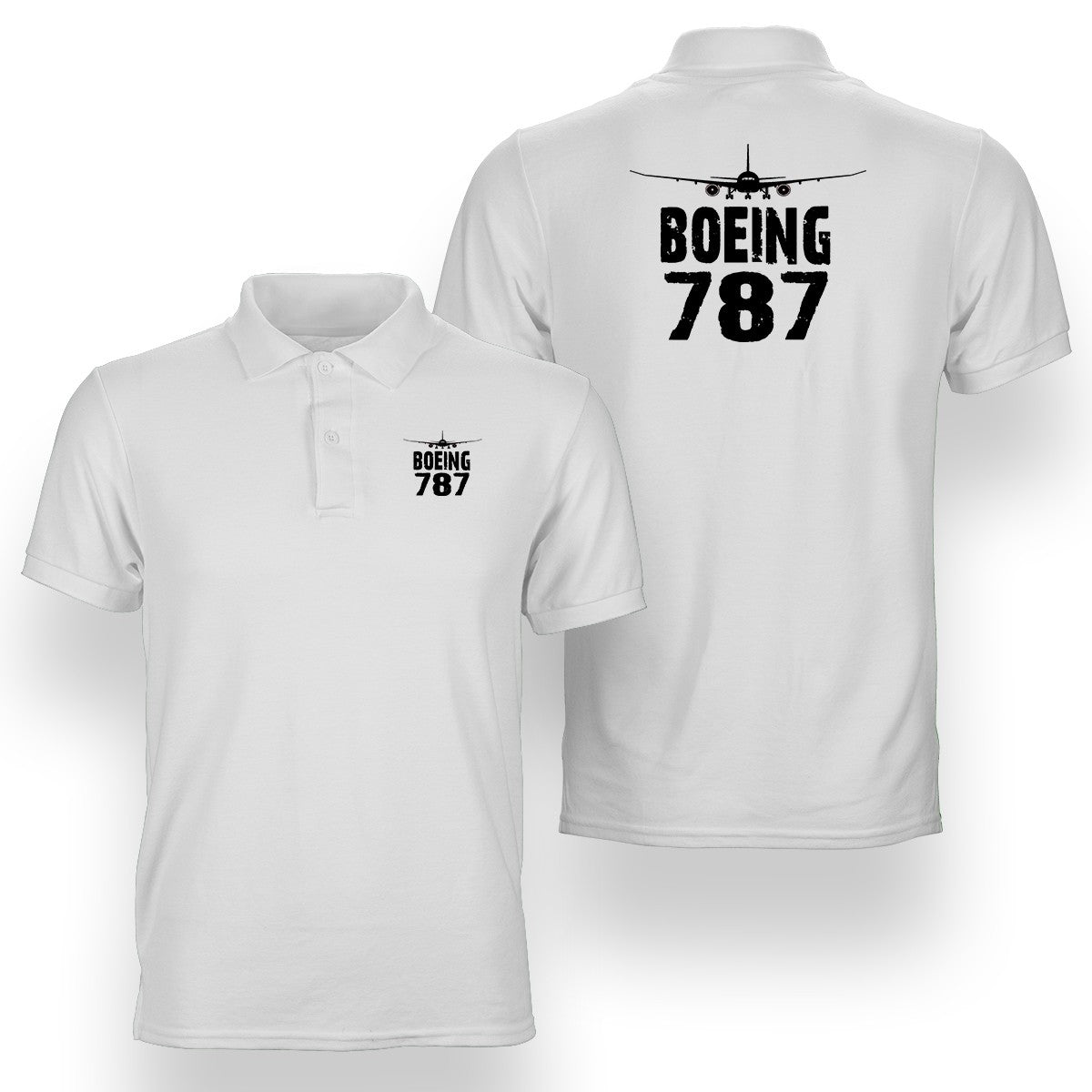 Boeing 787 & Plane Designed Double Side Polo T-Shirts