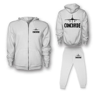 Thumbnail for Concorde & Plane Designed Zipped Hoodies & Sweatpants Set