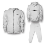 Thumbnail for Airbus A330 Silhouette Designed Zipped Hoodies & Sweatpants Set