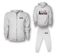 Thumbnail for Aviator Designed Zipped Hoodies & Sweatpants Set