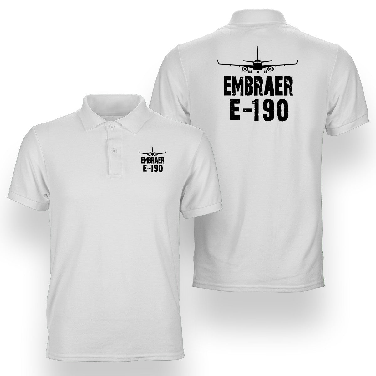 Embraer E-190 & Plane Designed Double Side Polo T-Shirts