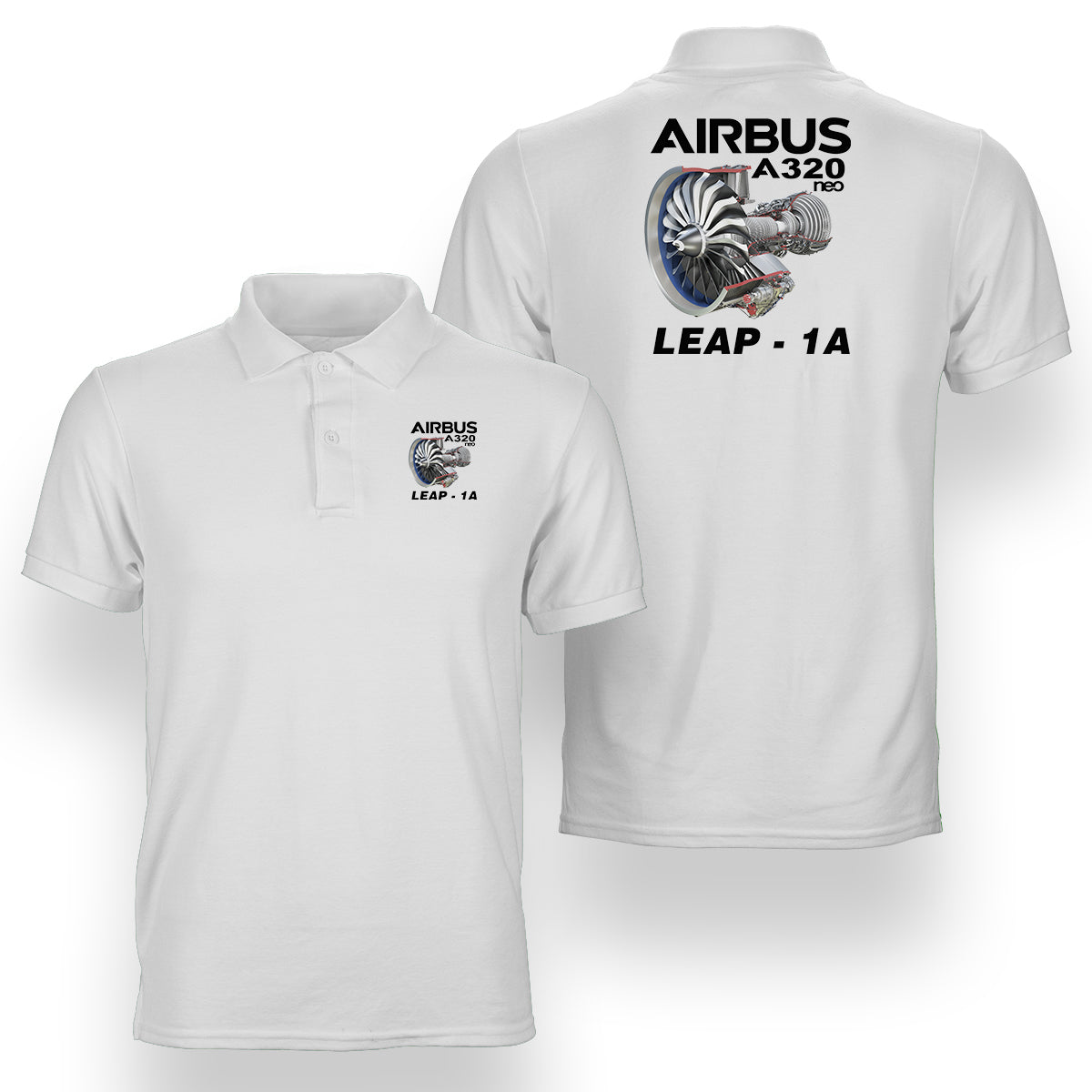Airbus A320neo & Leap 1A Designed Double Side Polo T-Shirts