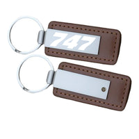 Thumbnail for 747 Flat Text Faux Leather Key Chains