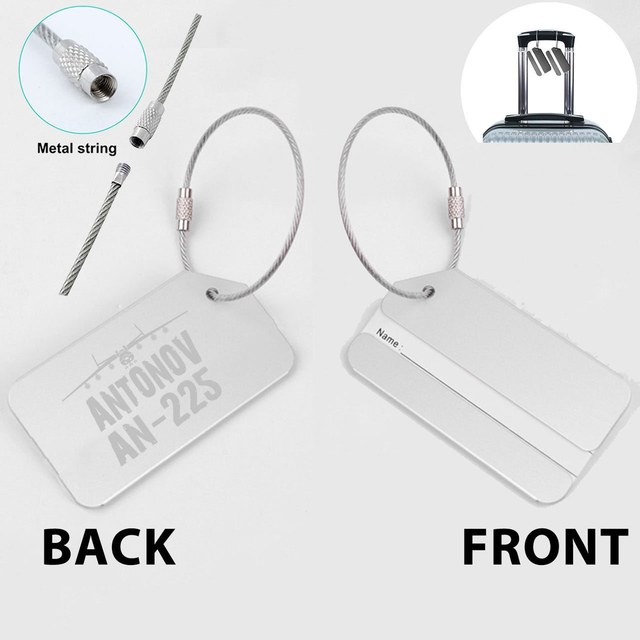 Antonov AN-225 & Plane Designed Fashion Metal Luggage Tags