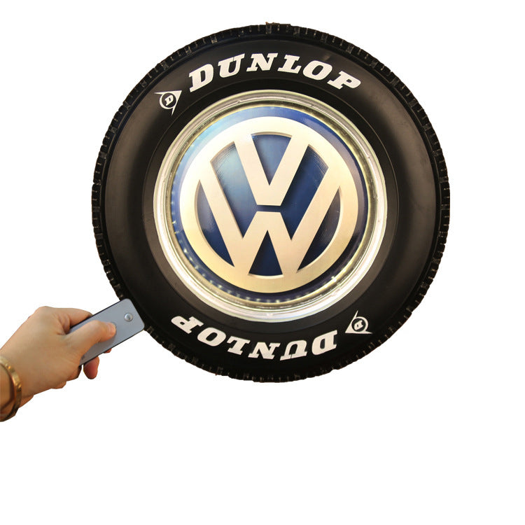 Retro Iron LED Tire Wall Hanging