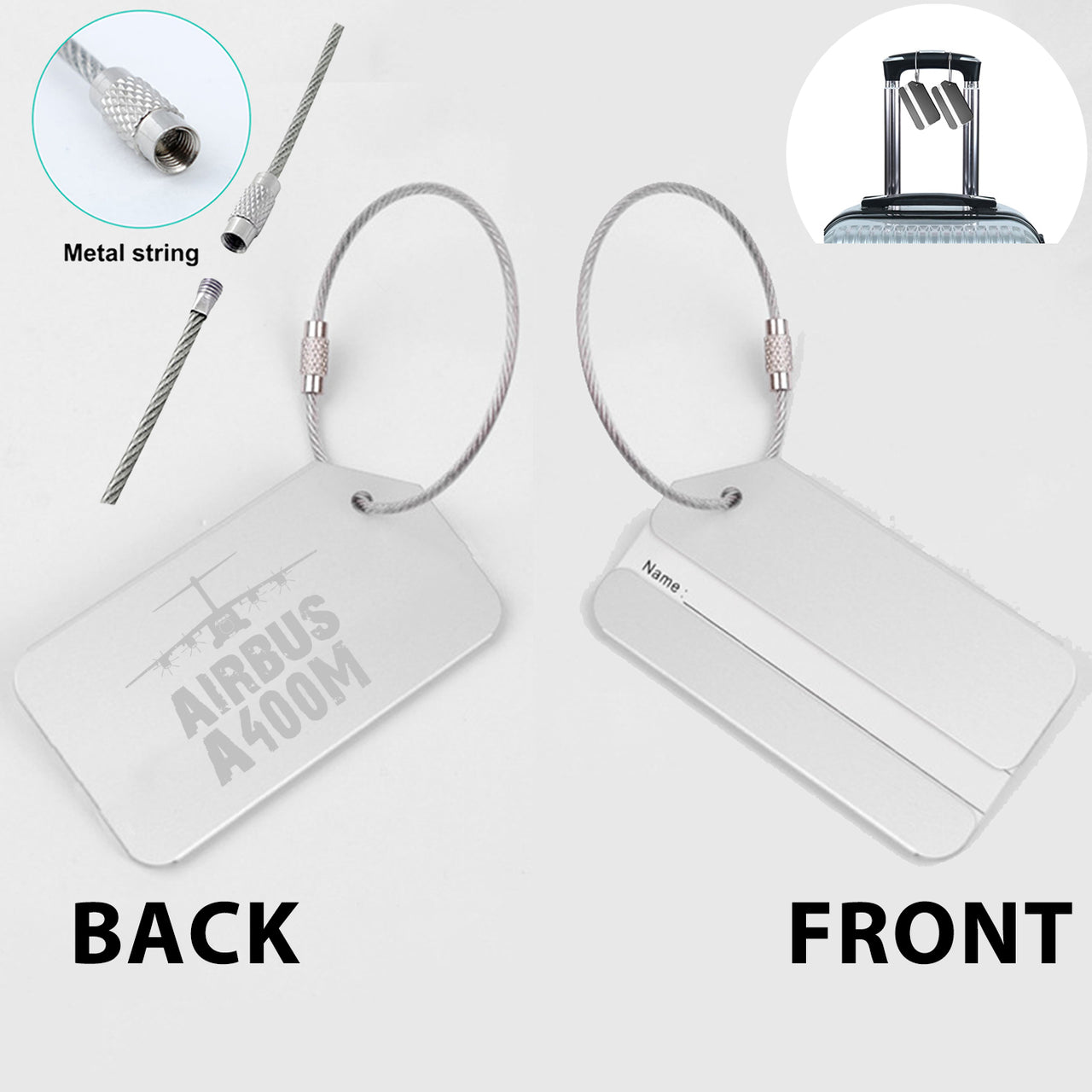 Airbus A400M & Plane Designed Fashion Metal Luggage Tags