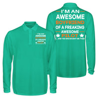 Thumbnail for I am an Awesome Boyfriend Designed Long Sleeve Polo T-Shirts (Double-Side)
