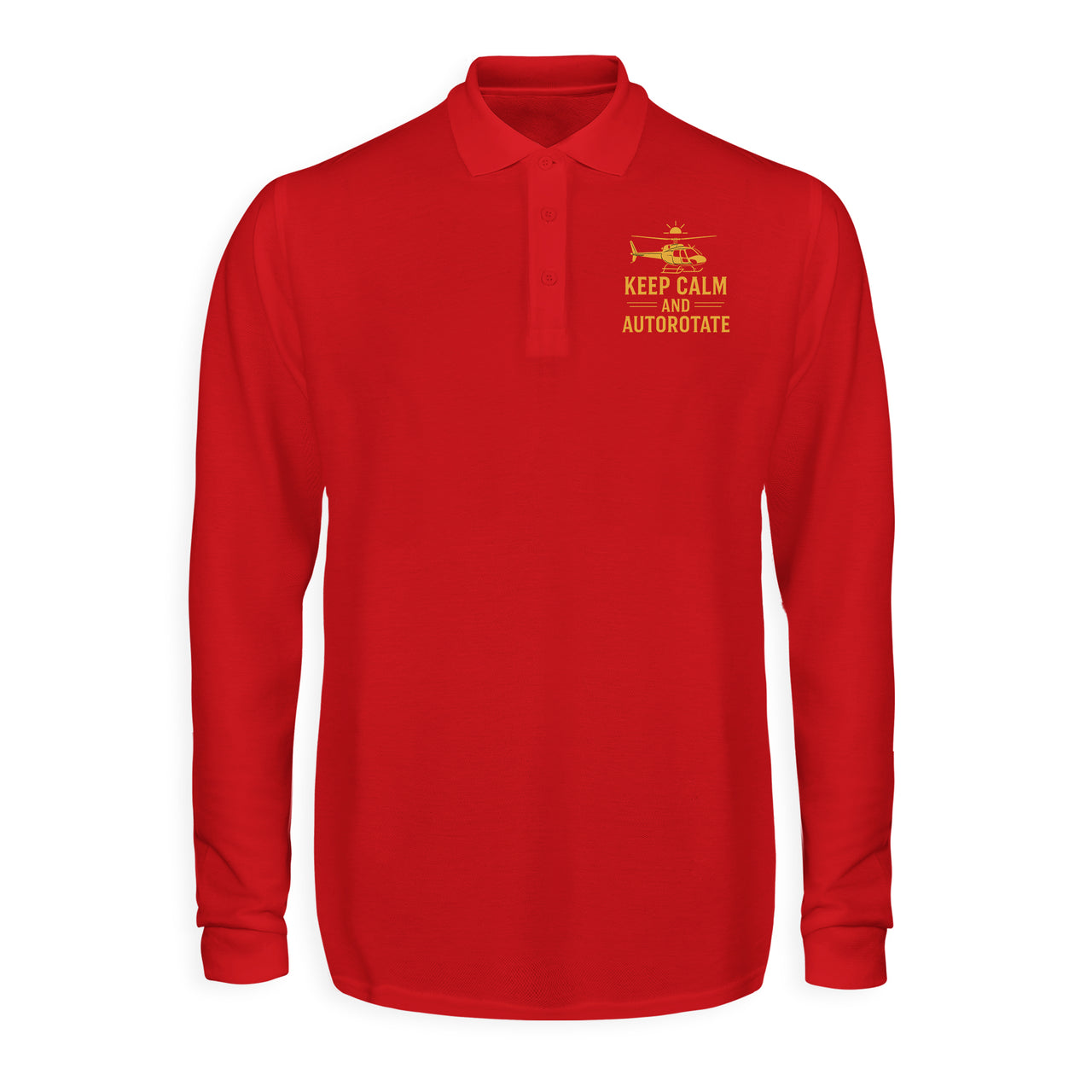 Keep Calm and Autorotate Designed Long Sleeve Polo T-Shirts