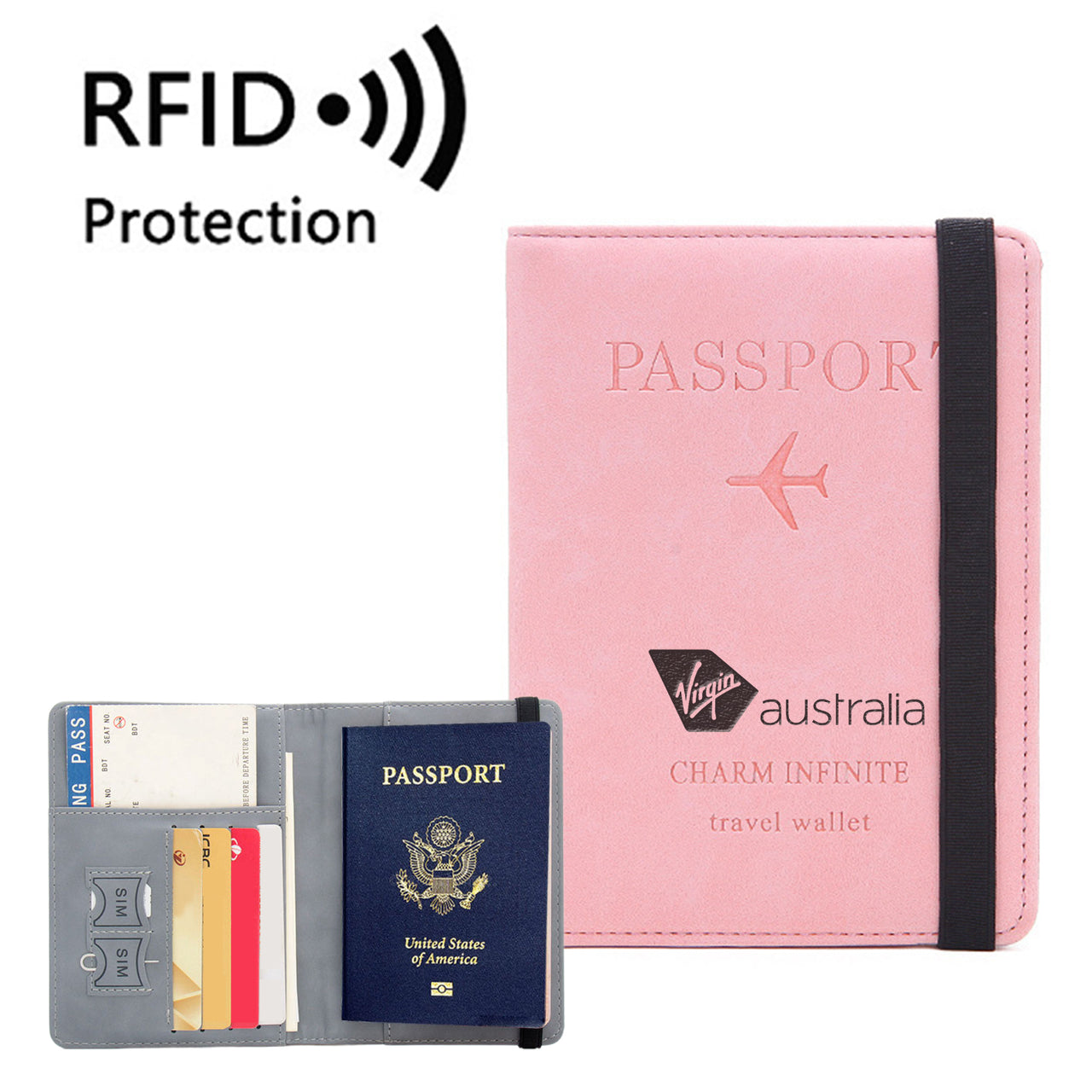 Virgin Atlantic- Airlines Designed Passport Cover Travel Wallet Passport Holder
