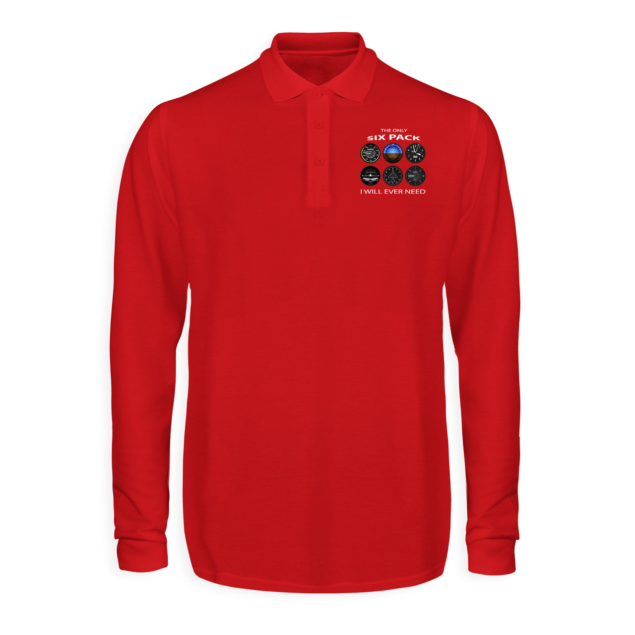 The Only Six Pack I Will Ever Need Designed Long Sleeve Polo T-Shirts