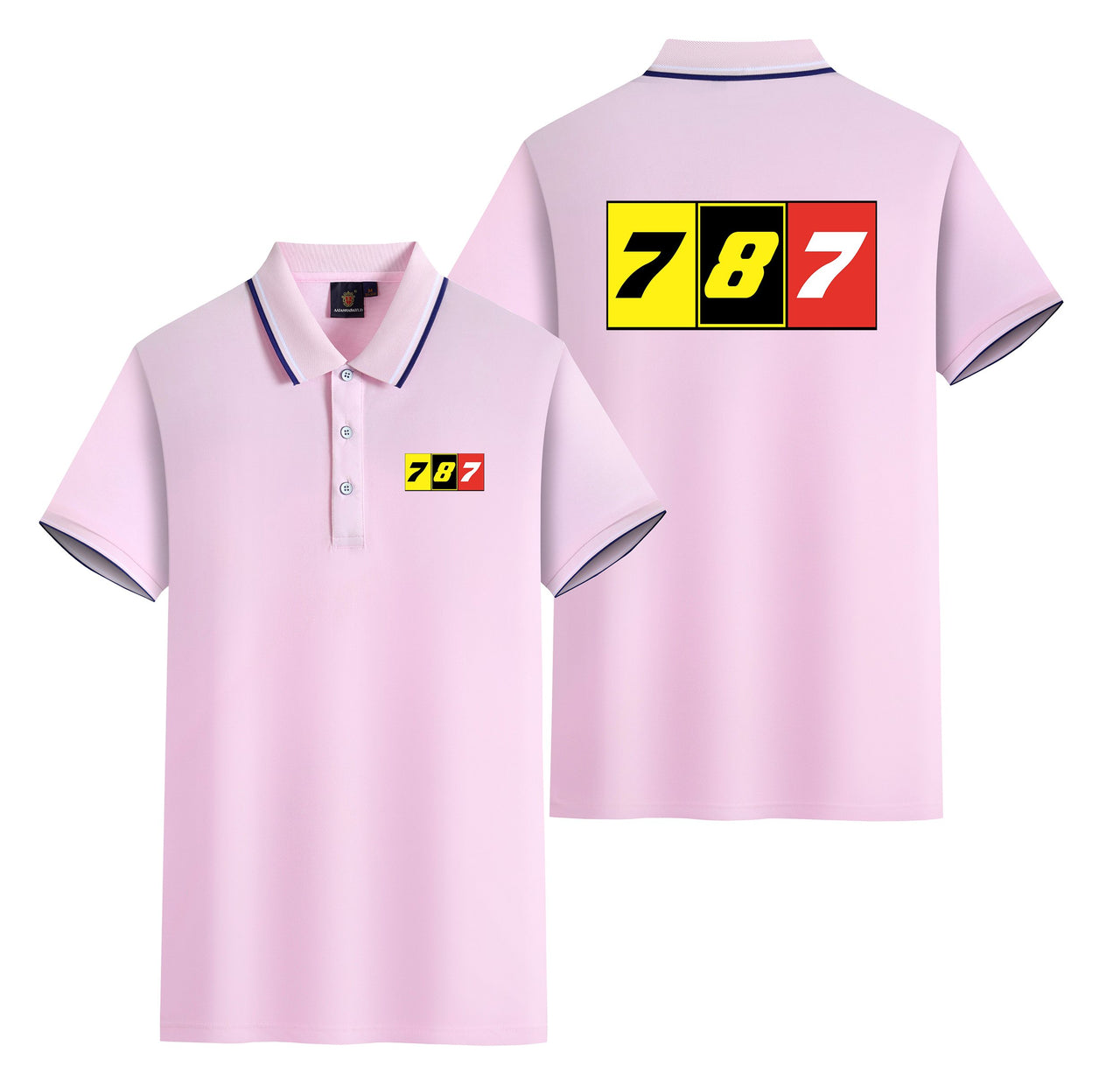 Flat Colourful 787 Designed Stylish Polo T-Shirts (Double-Side)
