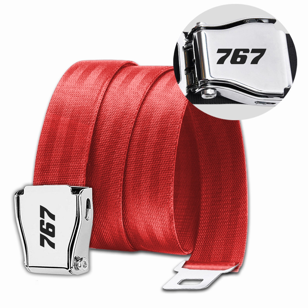 767 Flat Text Designed Fashion Airplane Seat Belts